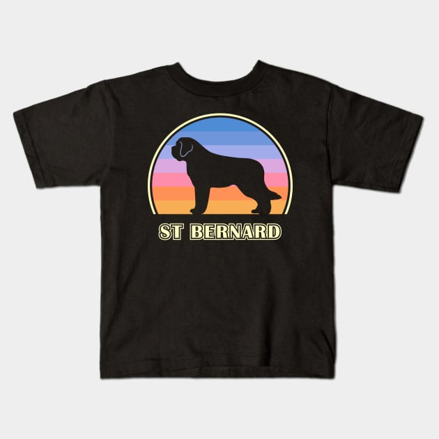 St Bernard Vintage Sunset Dog Kids T-Shirt by millersye